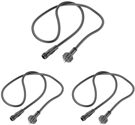 ledscom.de 3 pièces câble de rallonge pour système de Connexion Nemo (IP44), 1 m, Noir