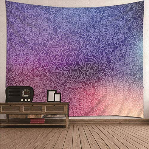 EHOMERY Wandteppiche Indie Wanddekoration Dachschräge Violett Mandala-Muster Wandteppich Für Wohnzimmer Wandtuch Teenager Wandbehang Wandschmuck Groß Schlafzimmer Wohnzimmer Wanddekoration 150X150Cm