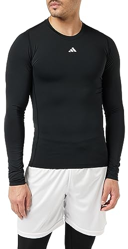 adidas Men's Techfit Training Long Sleeve Tee, Black, L