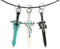 CosplayStudio Sword Art Online Schwert Anhänger Halskette | Metall | Dark Repulser, Elucidator, Lambent Light