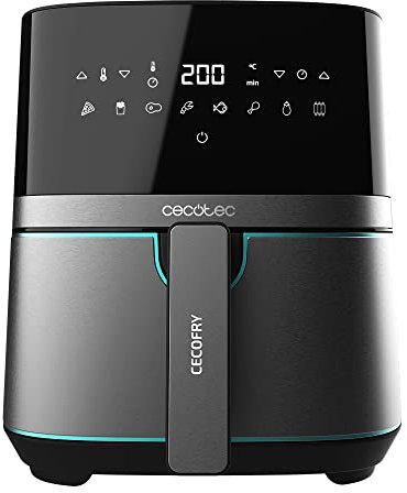Cecotec Cecofry Friteuse sans huile 5 l d'air Full InoxBlack 5500 1450 W, diététique et numérique, finitions en acier inoxydable, technologie PerfectCook, thermostat réglable, noir