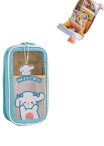 Dzhzuj Kawaii Pencil Case, Cute Kawaii Pencil Case, Large-Capacity Kawaii Clear Pencil Case,Kawaii School Supplies for Teen Girls