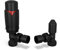 UK Radiators Black Thermostatic Radiator Valve and Angled Lockshield Valve - Matt Black Finish - Classy and Modern Design 1/2 x 15mm Angled Radiator Valve