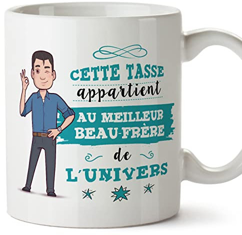Mugffins Tasses pour BEAU-FRÈRE - En Français - Cadeau original pour BEAU-FRÈRE - Meilleure Famille de l'univers - 11 oz / 330 ml