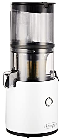 Omega Juicer JC2022WHT11 Slow Masticating Cold Press Vegetable and Fruit Juice Extractor Effortless Series for Batch Juicing with Extra Large Hopper for No-Prep, 68-Ounce Capacity, 150-Watts, White
