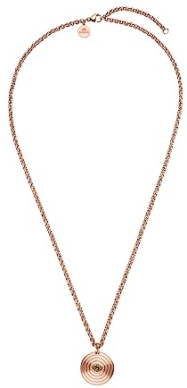 Purelei® Artistic Halskette (Gold, Rosegold), Wasserfeste Kette für Damen mit runden Anhänger abgerundet, Elegantes Halskette aus Edelstahl, Geschenke für Damen,50-55 cm Länge verstellbar (Rosegold)