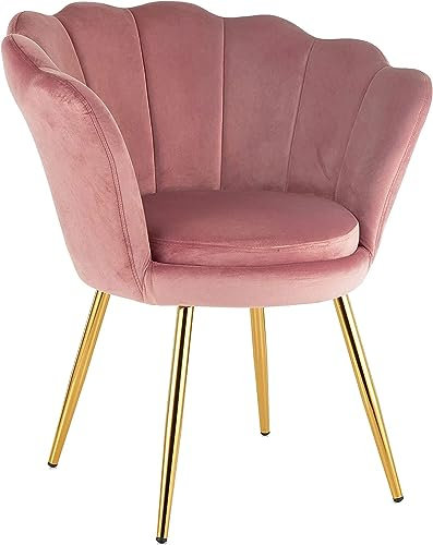 GARDENIA Poltrona Relax da Camera Soggiorno Cucina a Conchiglia con Gambe Oro Atene Rosa