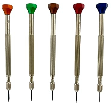 Horotec MSA 01.225 Schraubendreher Set mit 5 Schraubendrehern für Uhrmacher 0,60 mm bis 1,50 mm
