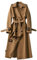 Manteau long pour femme avec ceinture - Élégant - Longueur genou - Trench - Coupe-vent - Veste de transition - Avec poches, kaki, L