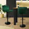 ML-Design Barhocker 2er Set, Bezug aus Samt, Grün, Gepolsterter Barstuhl mit Rückenlehne und Fußstütze, Tresenhocker höhenverstellbar 63-83cm, 360° drehbar, Bistrohocker Hocker Drehstuhl Barstühle