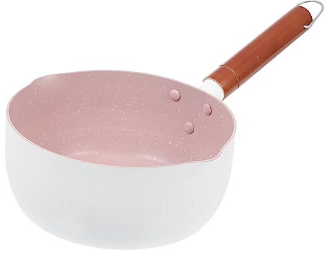 PRETYZOOM 20cm White Maifan Stone Milk Pot Japanese Snow Pot Baby Food Cooking Aluminum Without Lid