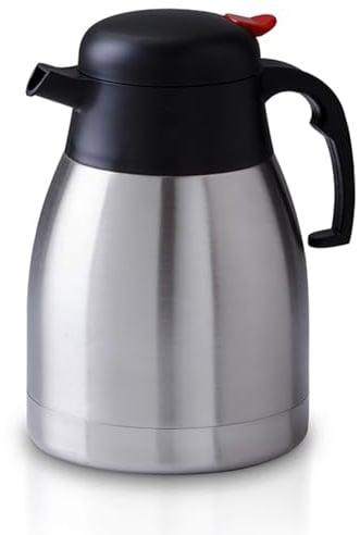 Amari Bargains Coffee Carafe - Double Walled Vacuum Jug - Insulated Pump Flask Carafe, Coffee, Tea, Soup Dispenser, Stainless Steel Thermal Teapot (2 LTR)