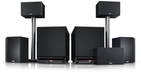 Teufel Sistema 6 THX 5.2 Set Home Cinema con Licenza THXSelect, Suono cinematografico e Riproduzione Musicale a Livello THX, 2 potenti subwoofer (Wireless Opzionale), ATM
