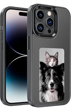 XcooL Custom DIY Wireless E-Ink Screen NFC Photo Display Smart Phone Protective Case - iPhone 14 Pro, Water-Resistant - Black