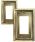 ZILLSEA 2-Pack Antique Brass Decorator Wall Plate, Electrical Outlet Cover for Dimmer Switch, GFCI Outlet and Receptacal, Metal Light Switch Cover, 3.15''*4.88'', Midsize