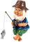 Fishing Gnome Garden Ornaments Outdoor - Garden Gnomes Statue Resin Figurine Dwarf Sculpture Decor, Pond Ornaments Outdoor, Gifts for Small Home Lawn Yard Balcony Porch Patio Indoor Decorations