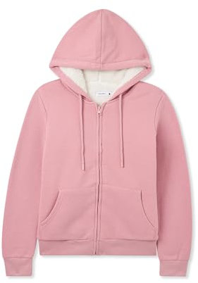 TERRANOVA Felpa Donna con Cappuccio e Zip, Tessuto Pesante Imbottito, Tasche Marsupio, vestibilità Regular, Comfort e Calore per l'inverno - Rosa, M