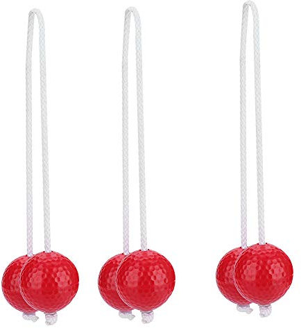 Qukaim Ladder Golf Ball Set Ladder Golf Ball Toss Bolas Set, 3 Pairs Replacement Sports Balls, Red, Suitable for Ladder Toss Games, Outdoor Fun