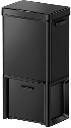 just4baby Extra Large 72L Capacity Dual Compartment Deluxe Sensor Rubbish Bin Kitchen Waste Automatic Waste Bin Stainless Steel ZN-72B