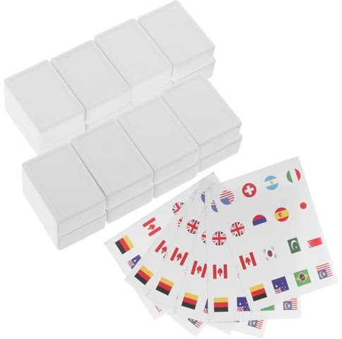 BCOATH Mahjong-Steine ​​für Weltreisen 65-teiliges Mahjong-Set Mit Flaggen Länderflaggen Kunststoffaufkleber Benutzerfreundlich Für Jedes Alter Tolles