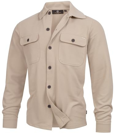 Indicode Herren INNello Modernes Langarmhemd mit Kentkragen und Brusttasche | Moderne Hemdjacke für den Alltag mit angenehmem Tragegefühl, Herrenhemd, Übergangsjacke, Freizeithemd, Overshirt für Männer