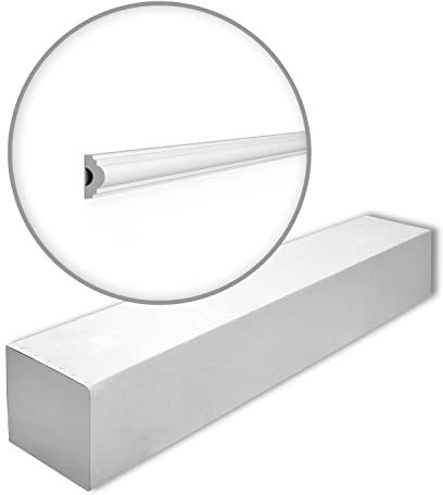 WL7 WALLSTYL Wandleiste - 50 Stk. (100 m) - 25 x 13 x 2000 mm - NOËL & MARQUET - eine Marke von NMC - Extrudiertes Polystyrol mit hoher Dichte
