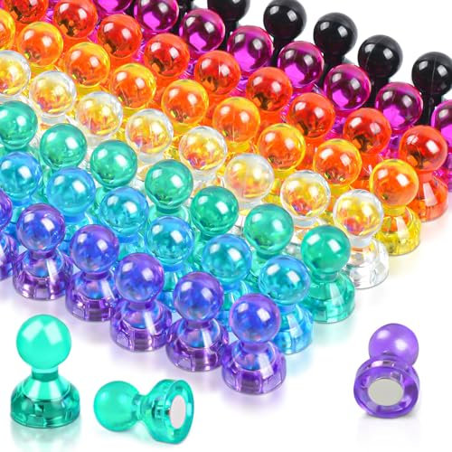 56 Stück Magnete 8 Farben Kühlschrankmagnete Mini-Magnete Stark für Magnettafel, Office Whiteboard Neodym Magnet Kleine Magnet Multifunktion transparent konische Magnets