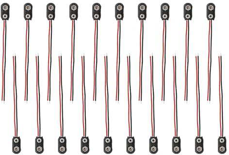 20 Pezzi Connettore Batteria 9V, Connettori 9V con Cavo da 15cm, Connettore Maschio a Femmina, Adattatori per Progetti DIY, Strumenti Elettronici, Dispositivi a Batteria, Compatibile con Power Bank