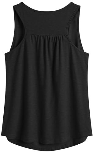 PINSPARK Sport Tank Top Damen Workout Tanktops Racerback Ärmellose Leichte Oberteile Sommer Sporttop Lauftop Yoga Gym Shirt Fitness Running Schwarz M