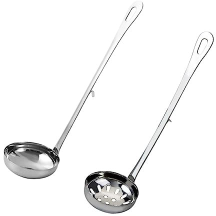 Holibanna 1Juego Cucharas y Colador Inoxidable con Utensilios para Olla Práctico y Cómodo para Cocina y Buffet