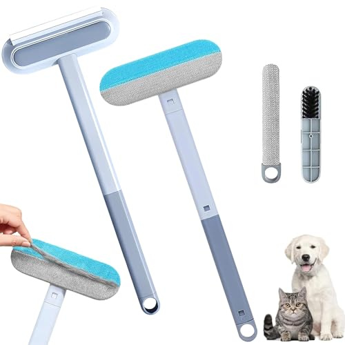 3 en 1 Quitapelos para Mascotas 2 pcs Cepillo Quitapelusas Removedor de Pelo para Mascotas, Multifuncional y Reutilizable Cepillo de Limpieza para Ropa, Alfombras, Vidrio, Coches