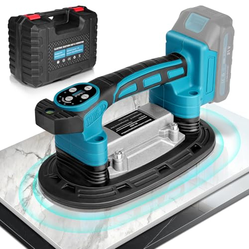 Outil de vibration pour carrelage - Ø 225x120 mm Ventouse - pour batterie Makita 18 V - Capacité d'Adsorption de 250kg - 9 Vitesses - Machine à Carrelage Electrique pour Carreaux de 0.3 à 1.2m