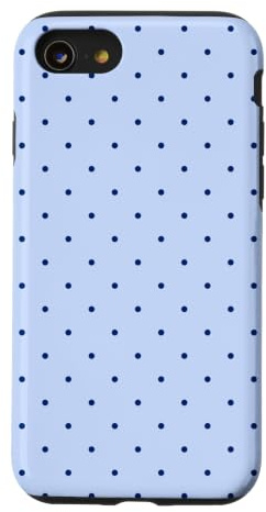 Light Blue Navy Polka Dot Aesthetic Cute Tiny Polkadot Case for iPhone SE (2020) / 7/8