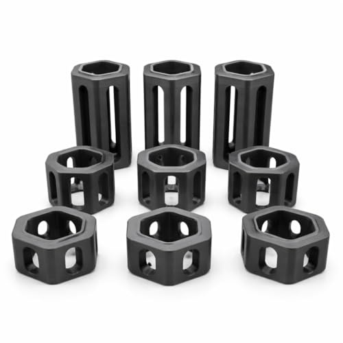 Höhensteine Set, 9 Säulen passend für Gravi Trax Junior in 3 Höhen, 30mm/50mm/100mm, Kompatibles Zubehör für Kugelbahn-Erweiterung, Grau