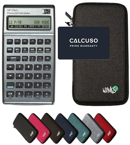 HP 17bll+ inkl. WYNGS Schutztasche Dunkelgrau - Finanzrechner - Basic Set