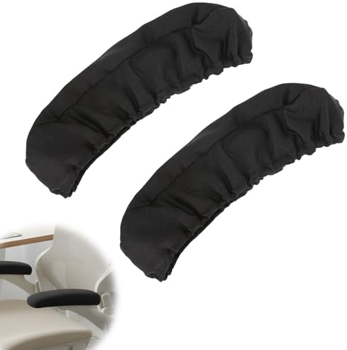 2Pcs Office Chair Arm Covers Removable and Stretchable Armsrest Desk Chairs Arms Cover Elastic Chair Armrest Covers Velvet Offices Cover for Office and Desk Chairs(Black)