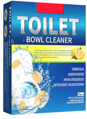 LuLiyLdJ Pastilles Anticalcaire WC 24 Pièces,Détergent Effervescent pour Réservoir et Cuvette WC,Pastilles Nettoyantes avec Bicarbonate, Élimine le Calcaire,les Dépôts et les Mauvaises Odeurs,Action