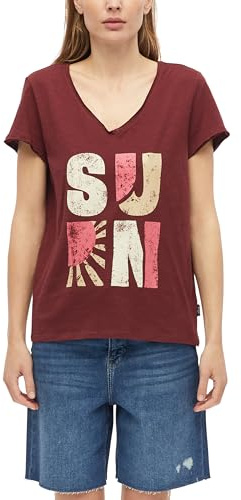 s.Oliver T-Shirt mit Flammgarnstruktur und Print