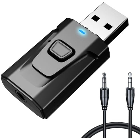 YFYWINSH Adaptateur Bluetooth USB 5.4 4en1 (émetteur et récepteur), Audio stéréo sans Fil, Récepteur Bluetooth Jack pour TV, PC, Voiture, Enceintes, Casque, Mains Libres, Faible Latence