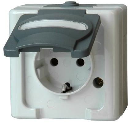Kopp 103356006 Blue Electric Schutzkontakt-Steckdose mit Deckel
