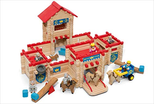 Jeujura - Le Château Fort - 300 Pièces - Jeux de Construction dans sa valise en carton - Agilité - Créativité - Manipulation - Fabriqué en France - A partir de 5 ans - 8026