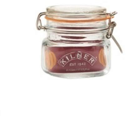 4 x Kilner Clip Top Glass Storage Jar - Square 0.5 Litre