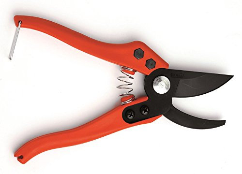 Altuna J450 - Tijera de poda una mano, corte bypass, hoja curva 20 cm, Naranja/Amarillo