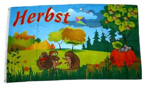 Fahne/Flagge Herbst Igel 90 x 150 cm