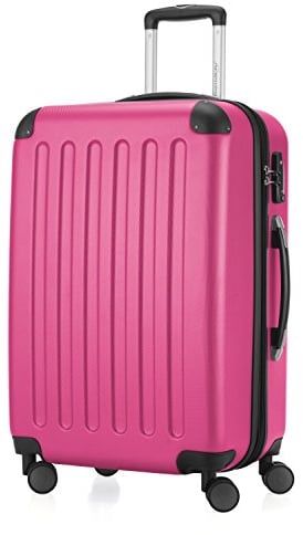 HAUPTSTADTKOFFER - SPREE - Hartschalen-Koffer Trolley Rollkoffer Reisekoffer, 4 Doppel-Rollen, 65 cm, 74 L, Magenta