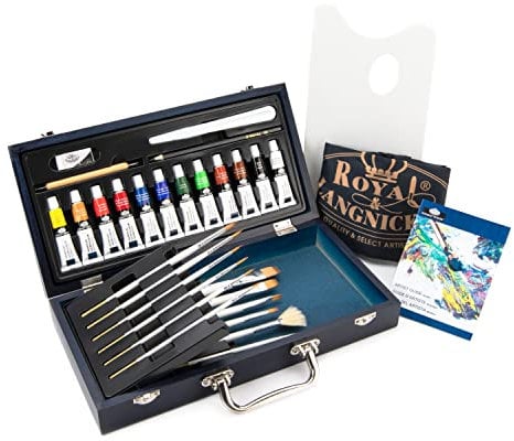 Royal and Langnickel Acrylic Wooden Box Brush Set
