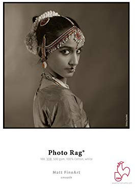 Hahnemühle 10641617 Digital FineArt Photo Rag Papier, 308 g/m², DIN A3+, 329 x 483 mm, weiß