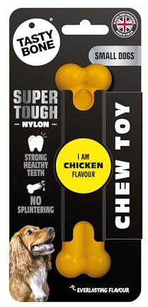TastyBone Nylon Dog Chew Toy for Small Dogs (Chicken) - Indestructible for Aggressive Chewers, Everlasting Flavour, Strong Healthy Teeth, Made in the UK