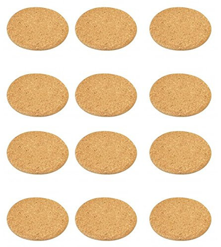 12 massive Kork Glasuntersetzer Korkuntersetzer Ø 10cm / 1cm dick