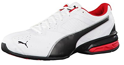 PUMA Herren Tazon 6 FM Low-Top Trainer, Puma White-Puma Black-Puma Silver, 40.5 EU